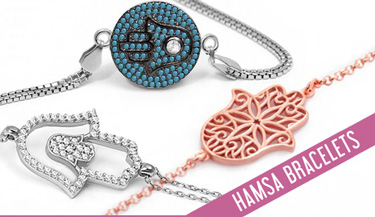 Hamsa bracelets in sterling silver