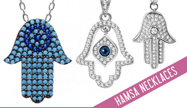 Hamsa necklaces in sterling silver